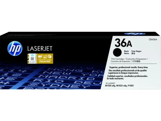 HP CB436A original toner product packaging