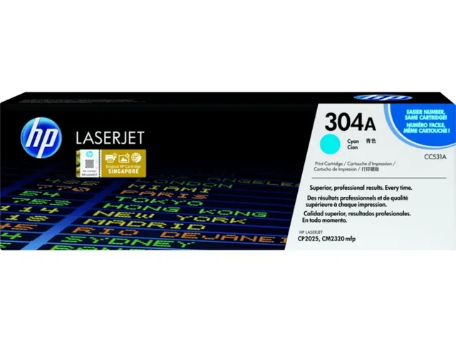HP CC531/2/3A(CYM) original toner product packaging