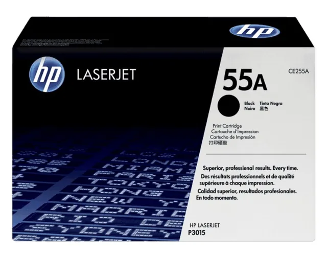 HP CE255A original toner product packaging