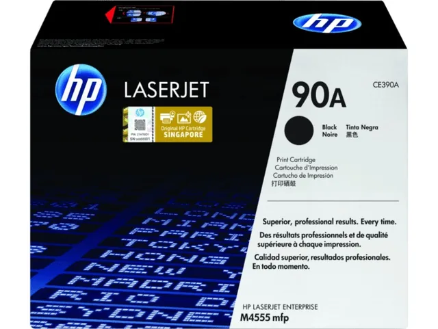 HP CE390A original toner product packaging