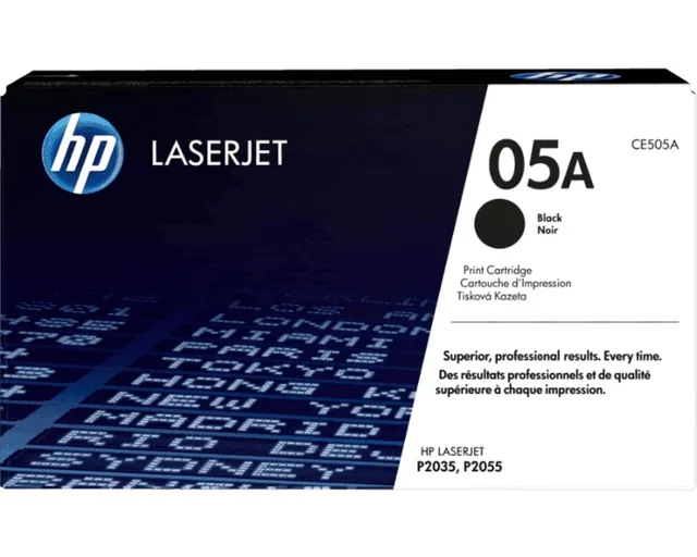 HP CE505A original toner product packaging