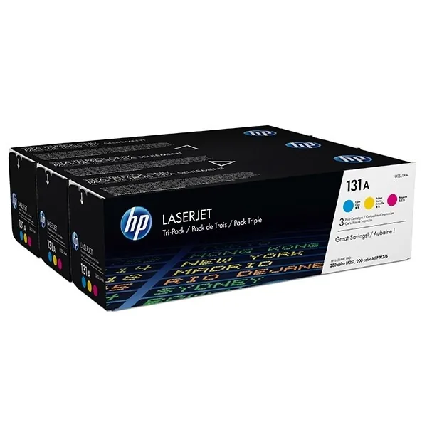 HP CF211/2/3A (CYM) original toner product packaging
