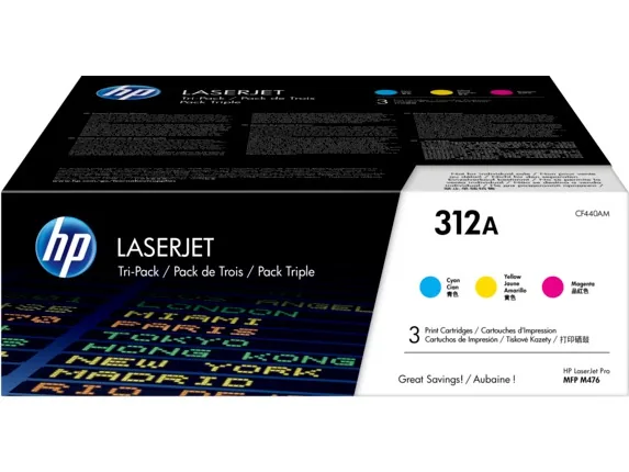 HP CF381/2/3A original toner product packaging