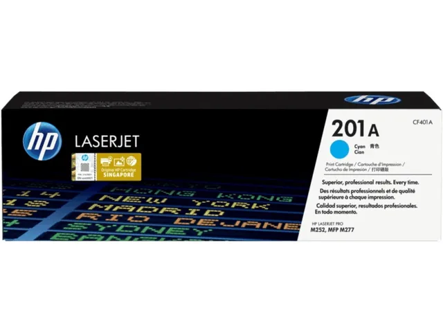 HP CF401/2/3A (CMY) original toner product packaging