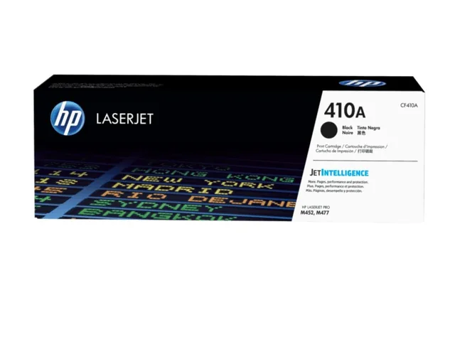 HP CF410A Black original toner product packaging